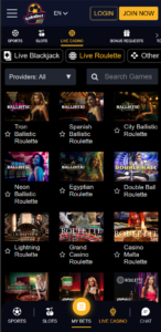 betting live roulette